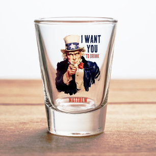 Onkel Sam, ich Woll dir, Funny zu trinken Schnapsglas