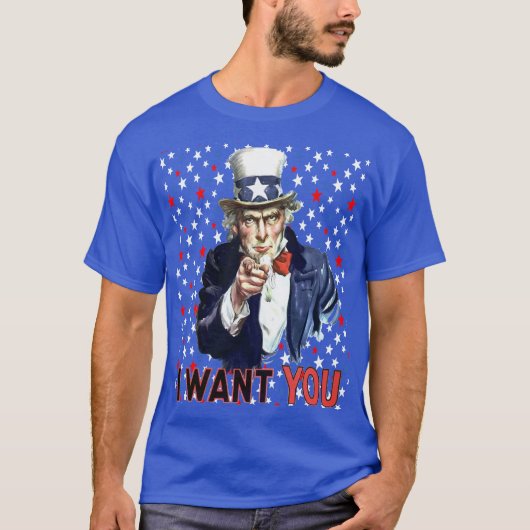Onkel Sam, ich Wollte dich mit US Flagge T-Shirt (Vorderseite)