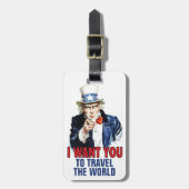 Onkel Sam - Ich Wollte dich zu reisen Gepäckanhänger (Vorderseite vertikal)