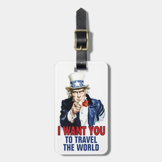 Onkel Sam - Ich Wollte dich zu reisen Gepäckanhänger (Vorderseite vertikal)