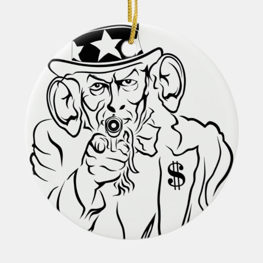Onkel Sam Keramik Ornament (Vorne)