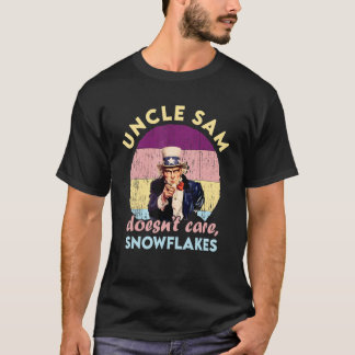 Onkel Sam kümmert sich nicht um Schneeflocken Vint T-Shirt