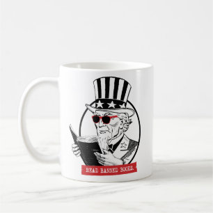 Onkel Sam liest verbotene Bücher Kaffeetasse