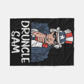 Onkel Sam Lustiger Onkel Sam Bier 4. Juli Party Fleecedecke (Vorderseite (Horizontal))