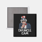 Onkel Sam Lustiger Onkel Sam Bier 4. Juli Party Magnet (Vorderseite/Rückseite)