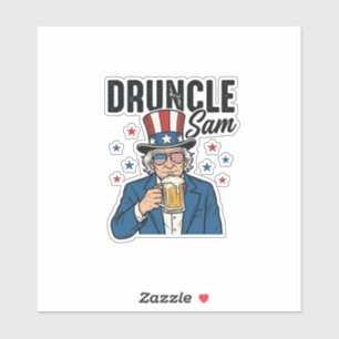 Onkel Sam Lustiges Patriotisches Bier Vektor Desig Aufkleber