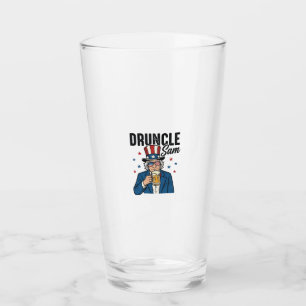 Onkel Sam Lustiges Patriotisches Bier Vektor Desig Glas