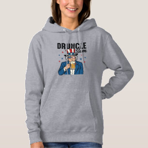 Onkel Sam Lustiges Patriotisches Bier Vektor Desig Hoodie