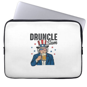 Onkel Sam Lustiges Patriotisches Bier Vektor Desig Laptopschutzhülle