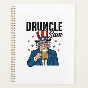 Onkel Sam Lustiges Patriotisches Bier Vektor Desig Planer