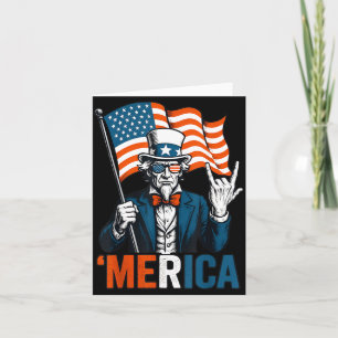 Onkel Sam Merica Rock Lustiger 4. Juli Amerikanisc Karte