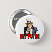 Onkel Sam Mittelfinger Hey Putin Button (Vorne & Hinten)
