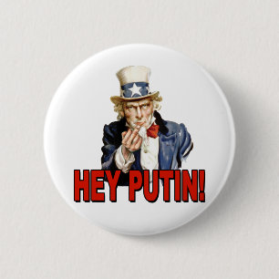 Onkel Sam Mittelfinger Hey Putin  Button