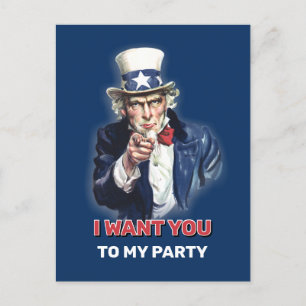 Onkel Sam Party Einladung Postkarte