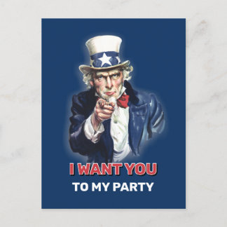 Onkel Sam Party Einladung Postkarte