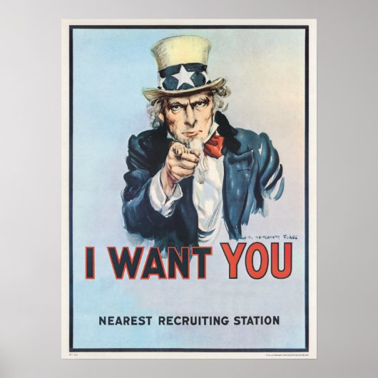 Onkel-Sam-Plakat Poster (Vorne)