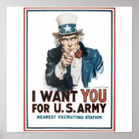 Onkel Sam Poster, Amerika. Ich habe dich für die U