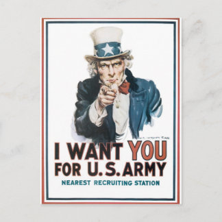 Onkel Sam Poster, Amerika. Ich Wollte dir für... Postkarte