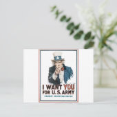 Onkel Sam Poster, Amerika. Ich Wollte dir für... Postkarte (Stehend Vorderseite)