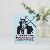 Onkel Sam sagt, ich Woll dir, nach oben zu schauen Postkarte (Stehend Vorderseite)