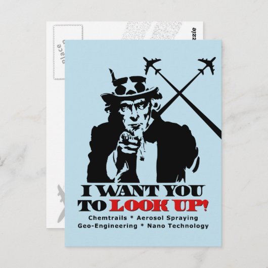 Onkel Sam sagt, ich Woll dir, nach oben zu schauen Postkarte (Vorne/Hinten)