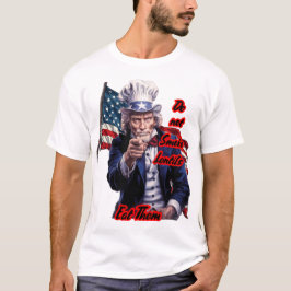 Onkel Sam sagt: "Rauche keine Linsen" auf einem T- T-Shirt