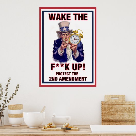 Onkel Sam sagt, Weck auf! Poster (Küche)