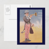 Onkel Sam spielt das Bugle Postkarte (Vorne/Hinten)