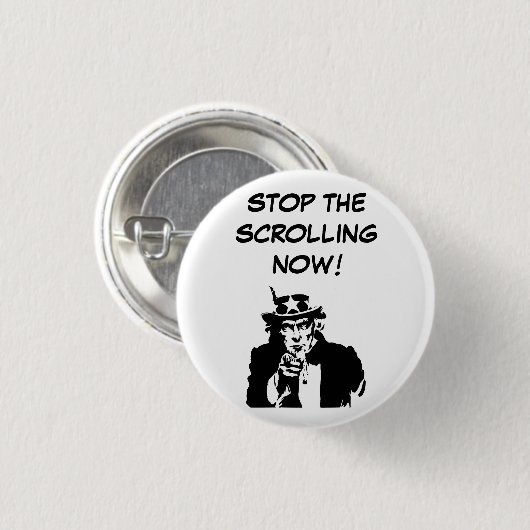 Onkel Sam stoppt das Scrollen jetzt Button (Vorne & Hinten)