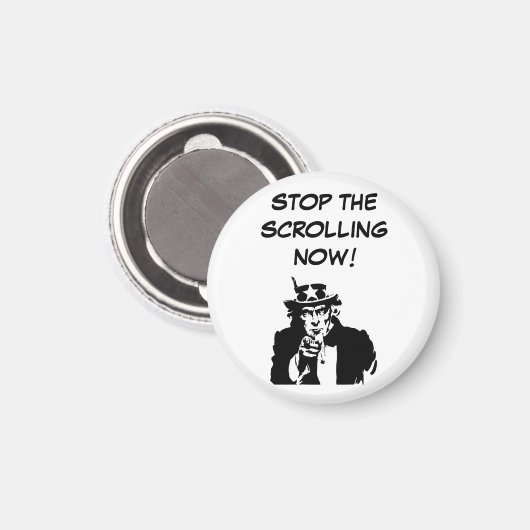 Onkel Sam stoppt das Scrollen jetzt Magnet (Vorderseite/Rückseite)