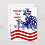 Onkel Sam überprüft Pocket Watch-Party Einladung (Vorne/Hinten)