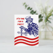 Onkel Sam überprüft Pocket Watch-Party Einladung (Stehend Vorderseite)