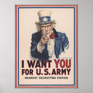 Onkel Sam Vintage Poster - Ich will dich - US-Arme