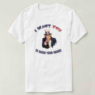Onkel Sam waschen die Hände T-Shirt