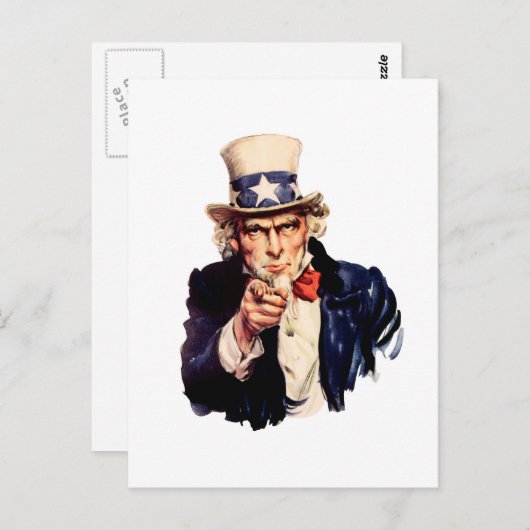 Onkel Sam Will dir! Postkarte (Vorne/Hinten)
