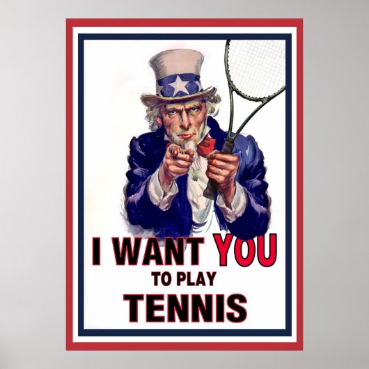 Onkel Sam Will dir Tennis zu spielen! Poster (Vorne)