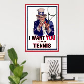 Onkel Sam Will dir Tennis zu spielen! Poster (Heimbüro)
