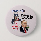 Onkel Sam Will Donald Trump 2020 Button (Vorderseite)