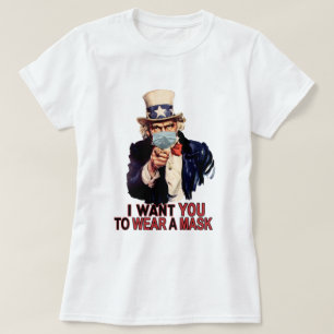 Onkel Sam Will Ihnen, eine Gesichtsmaske USA zu tr T-Shirt