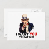 Onkel Sam WILL IHNEN ZU ESSEN Postkarte (Vorne/Hinten)