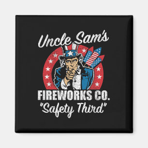 Onkel Sams Feuerwerkssicherheit an dritter Stelle  Magnet