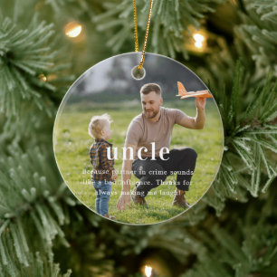 Onkel Sentimental Foto Keepake Weihnachten Keramik Ornament