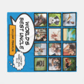 Onkel Spaß Coole moderne Comic-Fotocollage Fleecedecke (Vorderseite (Horizontal))
