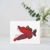 "Onkel Steevo" Fisch mit Haltung Postkarte (Stehend Vorderseite)