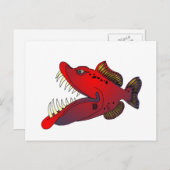 "Onkel Steevo" Fisch mit Haltung Postkarte (Vorne/Hinten)