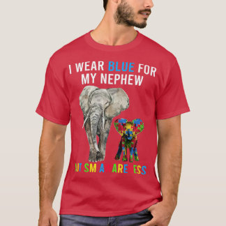 Onkel Tante Autismus Elefant s, ich trage Blau für T-Shirt