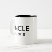 Onkel-Tasse | Neues Baby Schwangerschaft Ankündigu Zweifarbige Tasse (Vorderseite Links)