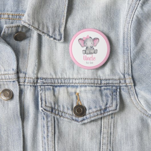 Onkel To be Pink Elephant Girl Baby Shooter Button (Beispiel)