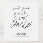 Onkel to be Pregnancy Ankündigung New Baby Coming Weinetikett (Einzelnes Label)