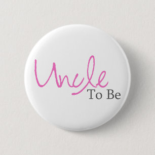 Onkel To Be (rosa Skript) Button